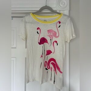 J. Crew White and Yellow Knit Top